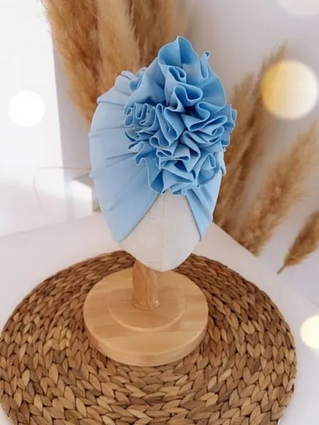 Turban dla dziewczynki (baby blue) - podwojna dzianinka