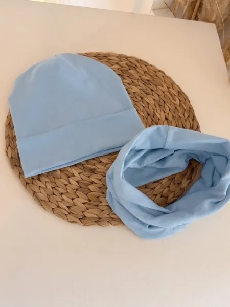 Komplet czapka i komin (baby blue)